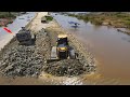 Really Great Excellent! Skill Operator Dozer Pushing Stone Build New Road For connection to the City