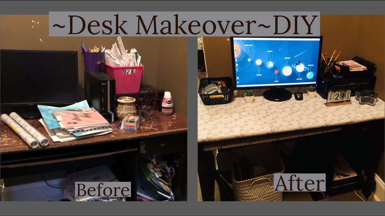 Desk Makeover Diy Youtube
