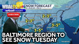 Maryland weather forecast: Heaviest snow to fall overnight Tuesday into Wednesday