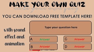 FREE TEMPLATE | MAKE YOUR OWN QUIZ | POWERPOINT ACTIVITY