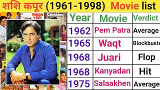 Shashi Kapoor (1961-1998) movie list | Shashi Kapoor hit or flop | Shashi Kapoor movies