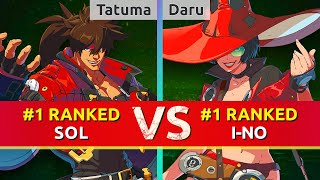 GGST ▰ Tatuma (#1 Ranked Sol) vs Daru (#1 Ranked I-No). High Level Gameplay