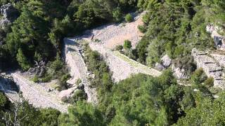 Mountain biking the Korakospilo kalderimi near Kardamyli, Greece