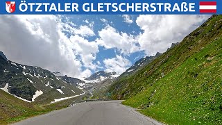 Driving in Austria. Ötztaler Gletscherstrasse from Sölden to Tiefenbachgletscher. 4K