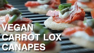 Vegan Carrot Lox Canapes with Oat Blinis