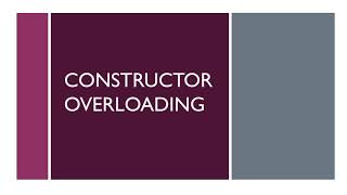 Constructor Overloading in C++| Lecture #18