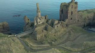 Day and Night at Castle Sinclair, Girnigoe near Wick in Caithness.