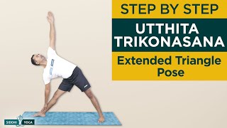 Utthita Trikonasana (Extended Triangle Pose) Benefits, How to Do \u0026 Contraindications by Yogi Sandeep