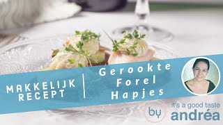 Hoe maak je Gerookte forel hapjes met zure room