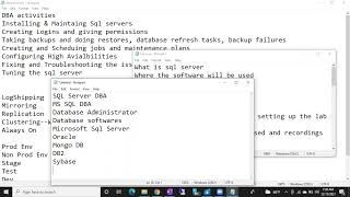 Sql DBA Batch 41 Class 1
