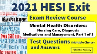HESI Exit Exam | Mental Health | HESI Exit Questions and Answers for Nursing Review | QBankPro