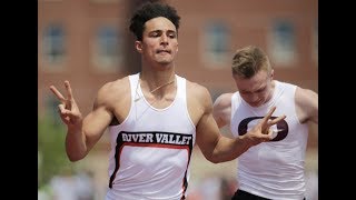 WIAA Wisconsin State Track Meet D2 100m Dash 2017 (La Crosse, Wi)