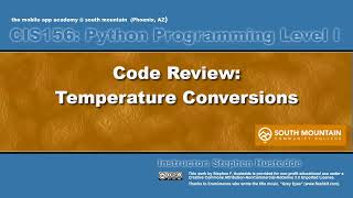 Python 01L - Code Review: Temperature Conversions