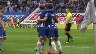 PITCH SIDE: Goals and celebrations from Wigan Athletic 5 Colchester United 0