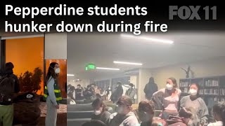 Pepperdine students watch Malibu fire thru window