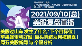 美股直播09/10 [复盘] 美股过山车 发生了什么? 下个目标位 | 苹果暴雷利好谁| 巨头情绪为何被拖累 | 周五美股新闻 与 个股分析