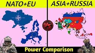 Nato EU vs Asia Russia | Nato and EU vs Asia and Russia military power comparison 2022 | Asia | Nato