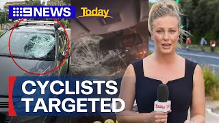 Vision captures cyclist being run down by hoons in Melbourne | 9 News Australia