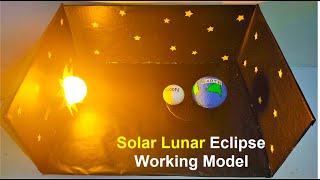 solar lunar eclipse working model  | science project - diy | howtofunda @craftpiller