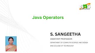 Java operators | Java Programming | SNS Institutions
