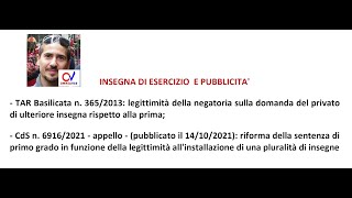 Insegna di esercizio e pubblicità: sentenze e approfondimenti di Mario Maccantelli (9/11/2021)