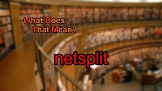What does netsplit mean?