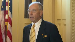 Iowa Senator Chuck Grassley reacts to the announcement from Mitch McConnell