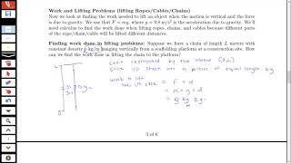 Finding the work done in lifting problems