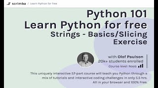 Python 101: Learn Python for beginners - 10: Strings Exercise