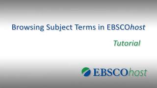 Browsing Subject Terms in EBSCOhost Databases (Hebrew)