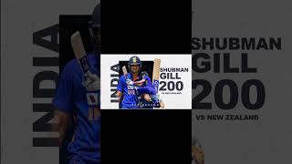 shubman gill created history 🔥 becomes a youngest batter to hit 200 in ODI#shubmangill#dubblehundred