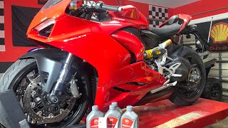 DUCATI V2 DETAILED OIL CHANGE SERVICE!