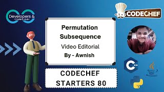 Permutation Subsequence | Starters 80 | CodeChef | DCC NIT-A