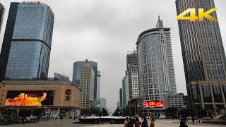 [4K]Walking tour around Tianfu Square in downtown Chengdu, China, Old Town Street View|成都市中心老城区漫步街景