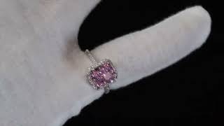 4.0 Carat Radiant Cut Diamond Ring, Big Pink Diamond Ring, Engagement Ring, Pink Lab Diamond Ring