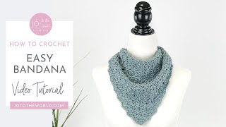 Easy Crochet Bandana Pattern Video Tutorial