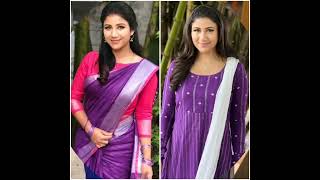 alya manasa in saree vs kurtis