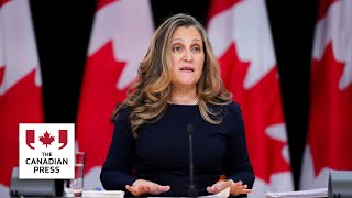 Freeland says the two-month GST holiday is meant to tackle the 'vibecession'