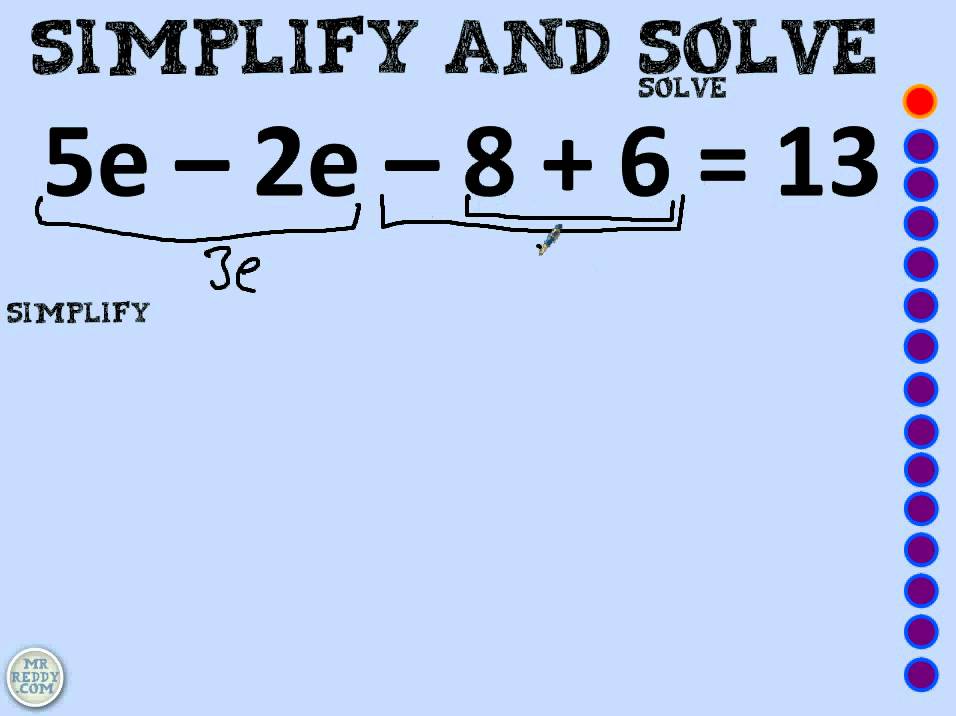 Simplify And Solve Equations - YouTube