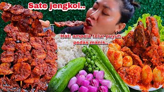 SATE JENGKOL ,HATI AMPELA TELUR PUYUH PEDAS MANIS MANTAP