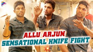 Allu Arjun Sensational Knife Fight | Allu Arjun Action Scenes | Romeo & Juliet | Telugu FilmNagar