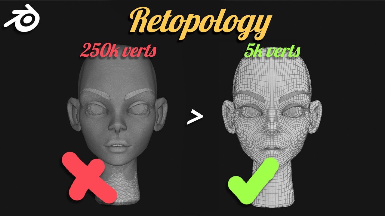 How To Retopology A Face | Blender 2.8 Beginner Tutorial | Introduction ...