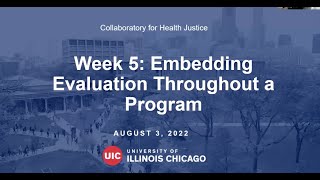 Session 5: Embedding Evaluation Throughout a Program