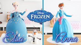FROZEN CAKES ❄️ Elsa & Anna Doll Cakes 💙 Tan Dulce