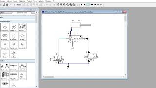 Pneumatics circuit double acting cylinder ( A+ A-)