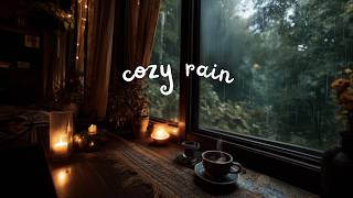 Rain Pattering in a Cozy Cabin 🌧️ Warm Candlelit Night with Thunder for Deep Rest