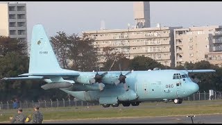 【入間基地航空祭2017】C-130H輸送機が帰投 でかっ 2017/11/03