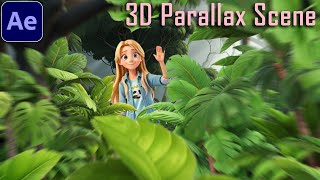 How to Create 3d parallax scene from 2d layers in After Effects #oe351