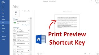 Print Preview Shortcut Key In MS Word