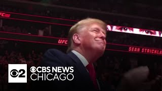 Former President Trump attends UFC fight in New Jersey